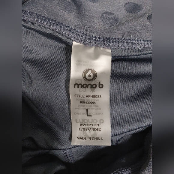Mono B - Polka Dot Leggings- "Grey/Blue" Large - Picture 4 of 8